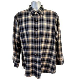 SIR PENDLETON 100% Worsted Wool Button Down Long Sleeve Plaid Shirt-Men's Large